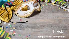  Presentation with streamer - Beautiful presentation theme featuring background with garlands streamer party backdrop and a gray colored foreground