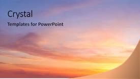  Presentation with orange - Presentation design featuring background with gentle colorful clouds background and a light blue colored foreground