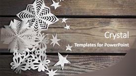  Presentation with snowflakes - Presentation theme with background with hand-made paper background and a gray colored foreground