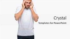  Presentation with migraine - Amazing slides having background with hand on head backdrop and a white colored foreground