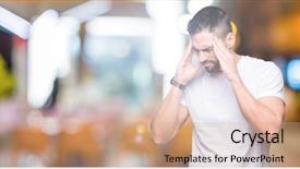  Presentation with migraine - Slide deck enhanced with background with hand on head background and a  colored foreground