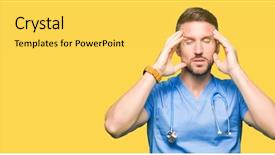  Presentation with medical hand - PPT layouts enhanced with background with hand on head background and a  colored foreground