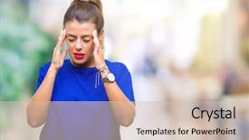  Presentation with migraine - Presentation featuring background with hand on head background and a  colored foreground