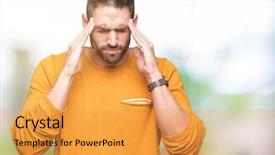  Presentation with heat stress - Beautiful slide set featuring background with hand on head backdrop and a  colored foreground