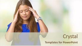  Presentation with heat stress - PPT theme having background with hand on head background and a soft green colored foreground