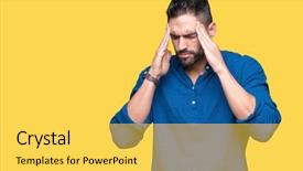  Presentation with handsome - Audience pleasing presentation design consisting of background with hand on head backdrop and a  colored foreground