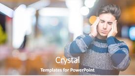  Presentation with migraine - PPT theme enhanced with background with hand on head background and a  colored foreground