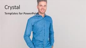  Presentation with light - Presentation theme with background with hands in pocket background and a  colored foreground