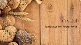  Presentation with grains - Presentation theme with background-with-heart-shaped-buns background and a coral colored foreground