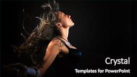  Presentation with black cat in front - Audience pleasing theme consisting of background with her hair blowing backdrop and a  colored foreground