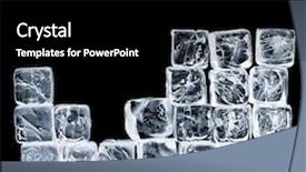  Presentation with ice blue - Colorful PPT theme enhanced with background with ice cubes in blue light on black background backdrop and a black colored foreground