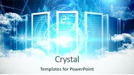  Presentation with servers - Cool new presentation design with background with light blue radiance backdrop and a cool aqua colored foreground