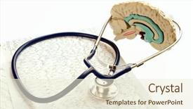  Presentation with medical brain - Presentation enhanced with background with model human brain background and a cream colored foreground