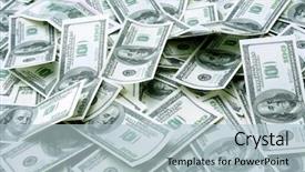  Presentation with dollar - Slide deck enhanced with background with money american hundred background and a light blue colored foreground