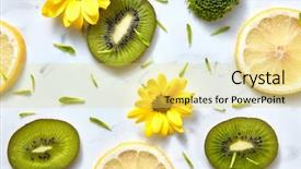  Presentation with citrus - Beautiful PPT layouts featuring background with natural yellow flower backdrop and a yellow colored foreground
