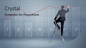  Presentation with music man in suit - PPT layouts featuring background with numbers lines blocks background and a light blue colored foreground