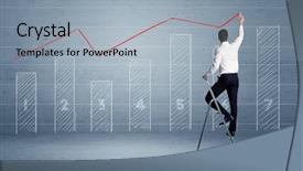  Presentation with music man in suit guitar - Slide set with background with numbers lines blocks background and a  colored foreground