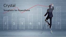  Presentation with man in suit guitar - Theme featuring background with numbers lines blocks background and a  colored foreground