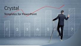  Presentation with music man in suit guitar - Audience pleasing theme consisting of background with numbers lines blocks backdrop and a  colored foreground