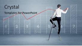  Presentation with man in suit and tie - Colorful PPT layouts enhanced with background with numbers lines blocks backdrop and a  colored foreground