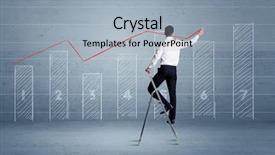  Presentation with music man in suit guitar - Colorful slide deck enhanced with background with numbers lines blocks backdrop and a  colored foreground