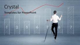  Presentation with man in suit and tie - PPT theme enhanced with background with numbers lines blocks background and a  colored foreground