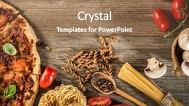  Presentation with italian food - Slide set with background with pizza raw pasta background and a coral colored foreground