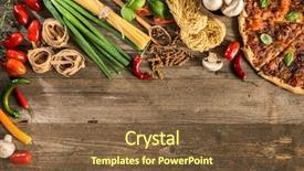  Presentation with italian food - Presentation design consisting of background with pizza raw pasta background and a tawny brown colored foreground