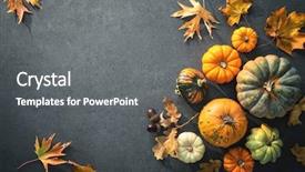  Presentation with fall leaves - PPT layouts featuring background with pumpkins and fall background and a gray colored foreground