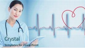  Presentation with digital hospital - Amazing presentation design having background with red ecg line backdrop and a light blue colored foreground