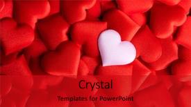  Presentation with abstract red - Cool new presentation theme with background with red satin heart backdrop and a crimson colored foreground
