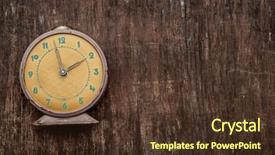  Presentation with vintage clock - Cool new presentation theme with background with retro alarm clock backdrop and a tawny brown colored foreground