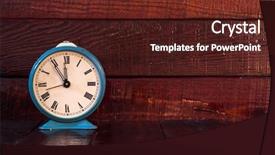  Presentation with vintage clock - Cool new slide set with background with retro alarm clock backdrop and a tawny brown colored foreground