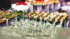  Presentation with catering - Presentation featuring fancy party - catering services background with snacks background and a mint green colored foreground