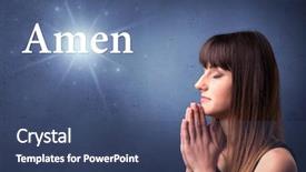  Presentation with blue - Audience pleasing PPT layouts consisting of background with the word amen backdrop and a  colored foreground