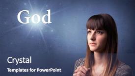  Presentation with word god - Audience pleasing slides consisting of background with the word god backdrop and a ocean colored foreground