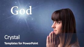  Presentation with word god - Beautiful PPT theme featuring background with the word god backdrop and a ocean colored foreground