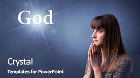  Presentation with word god - Audience pleasing PPT layouts consisting of background with the word god backdrop and a ocean colored foreground