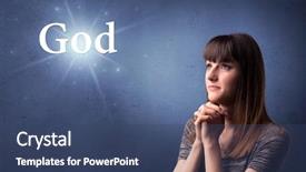  Presentation with word god - Presentation theme with background with the word god background and a ocean colored foreground