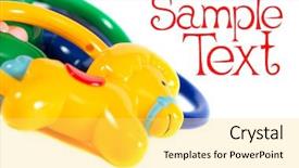  Presentation with white pigeon against the blue - Beautiful slides featuring background with toys against white backdrop and a yellow colored foreground