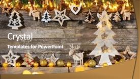  Presentation with free christmas - Theme having background with wooden decoration free background and a coral colored foreground