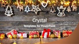  Presentation with free christmas - Audience pleasing PPT layouts consisting of background with wooden decoration free backdrop and a gray colored foreground