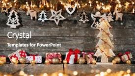  Presentation with free christmas - Slide deck featuring background with wooden decoration free background and a dark gray colored foreground