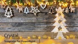  Presentation with free christmas - Cool new theme with background with wooden decoration free backdrop and a gold colored foreground