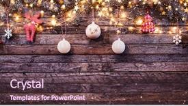  Presentation with free christmas - Beautiful presentation theme featuring background with wooden planks free backdrop and a  colored foreground