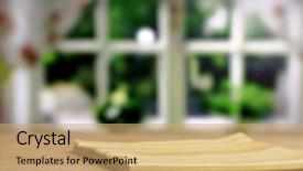  Presentation with tablecloth - Colorful presentation enhanced with background with wooden table backdrop and a coral colored foreground