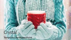  Presentation with hot tea - Audience pleasing slides consisting of background woman hands in teal backdrop and a light blue colored foreground