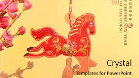  Presentation with white horse - PPT theme with background word for horse 2014 background and a yellow colored foreground