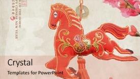  Presentation with white horse - Slide set with background word for horse 2014 background and a coral colored foreground