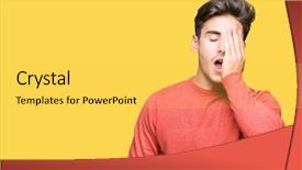  Presentation with face pain - Presentation design having background yawning tired covering half background and a yellow colored foreground